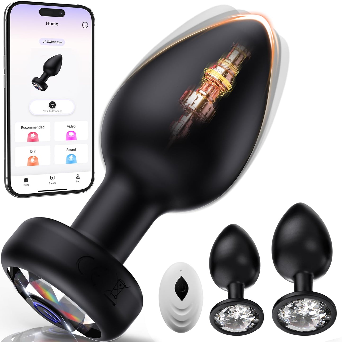 Anal Plug Vibrating Butt Plug, Adult Sex Toys 3PCS Silicone Anal Plugs, Anal Sex Toys with Remote Control 10 Vibrating Vibrator for Men Women, Anal Toys Adult Sex Toy & Games Prostate Massager
