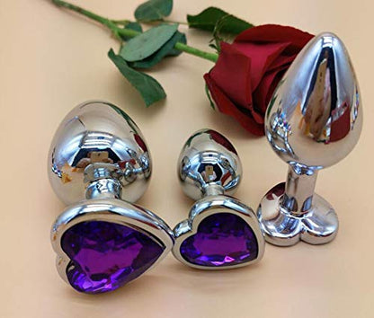 3Pcs Set Luxury Metal Butt Toys Heart Shaped Anal Trainer
