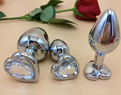 3Pcs Set Luxury Metal Butt Toys Heart Shaped Anal Trainer