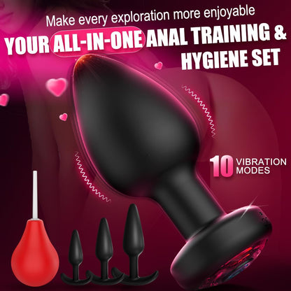 Anal Plug Vibrating Butt Plug, Adult Sex Toys 3PCS Silicone Anal Plugs, Anal Sex Toys with Remote Control 10 Vibrating Vibrator for Men Women, Anal Toys Adult Sex Toy & Games Prostate Massager