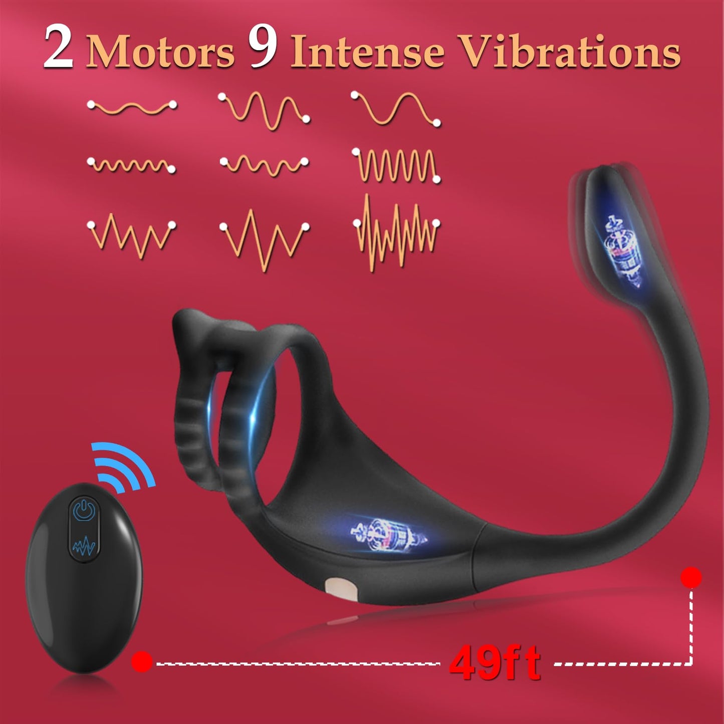 Vibrating Cock Ring Taint Stimulator with Mini Bullet, Remote Control Anal Butt Plug Prostate Massager Penis Ring