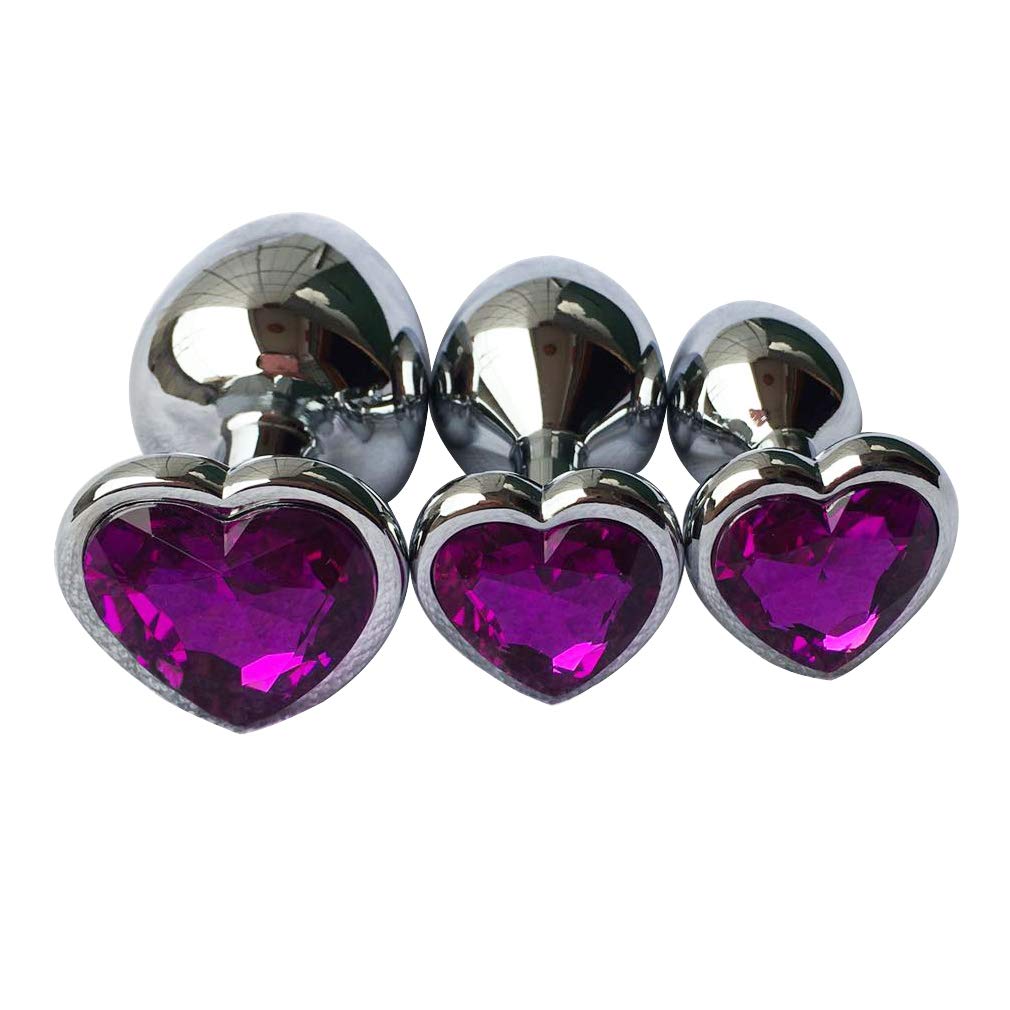 3Pcs Set Luxury Metal Butt Toys Heart Shaped Anal Trainer