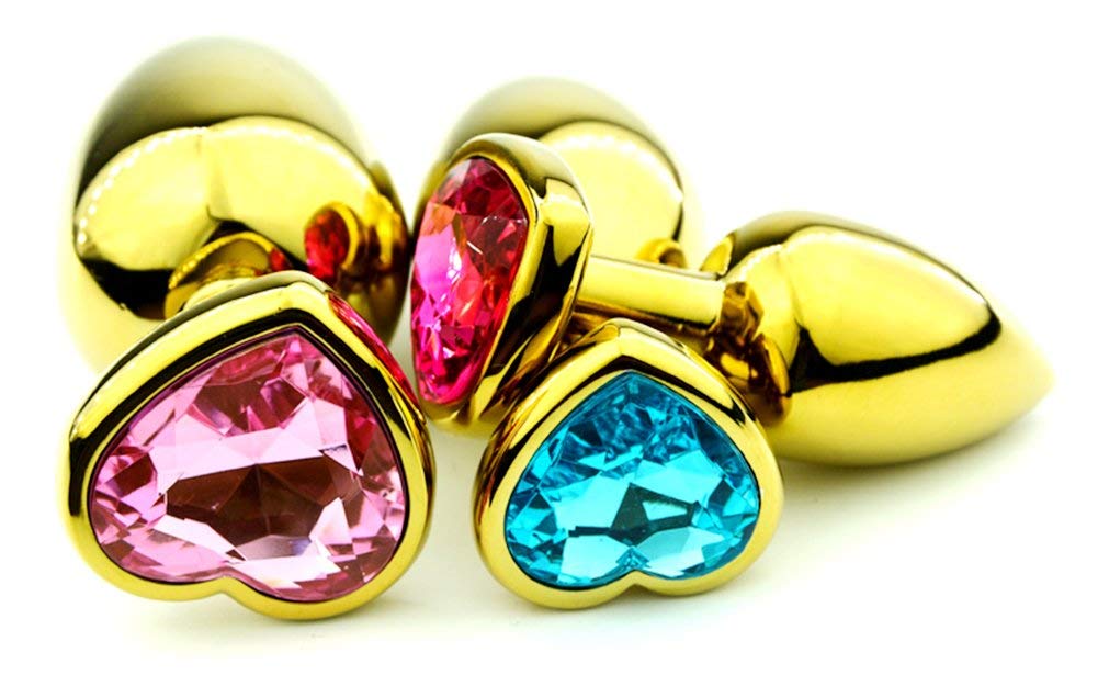 3Pcs Set Luxury Metal Butt Toys Heart Shaped Anal Trainer