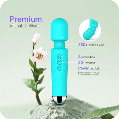 Vibrator Wand, G Spot Dildo, Clit Vibrator, Sex Vibrators,Clitoris Stimulation,with 8 Speeds & 20 Patterns