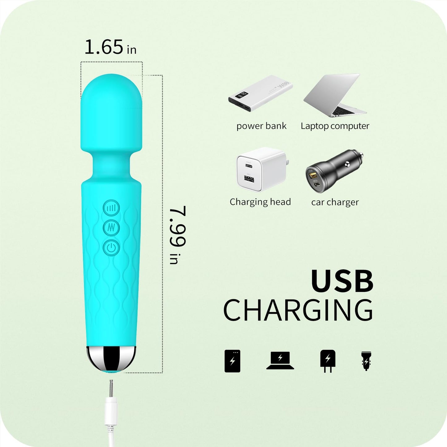 Vibrator Wand, G Spot Dildo, Clit Vibrator, Sex Vibrators,Clitoris Stimulation,with 8 Speeds & 20 Patterns