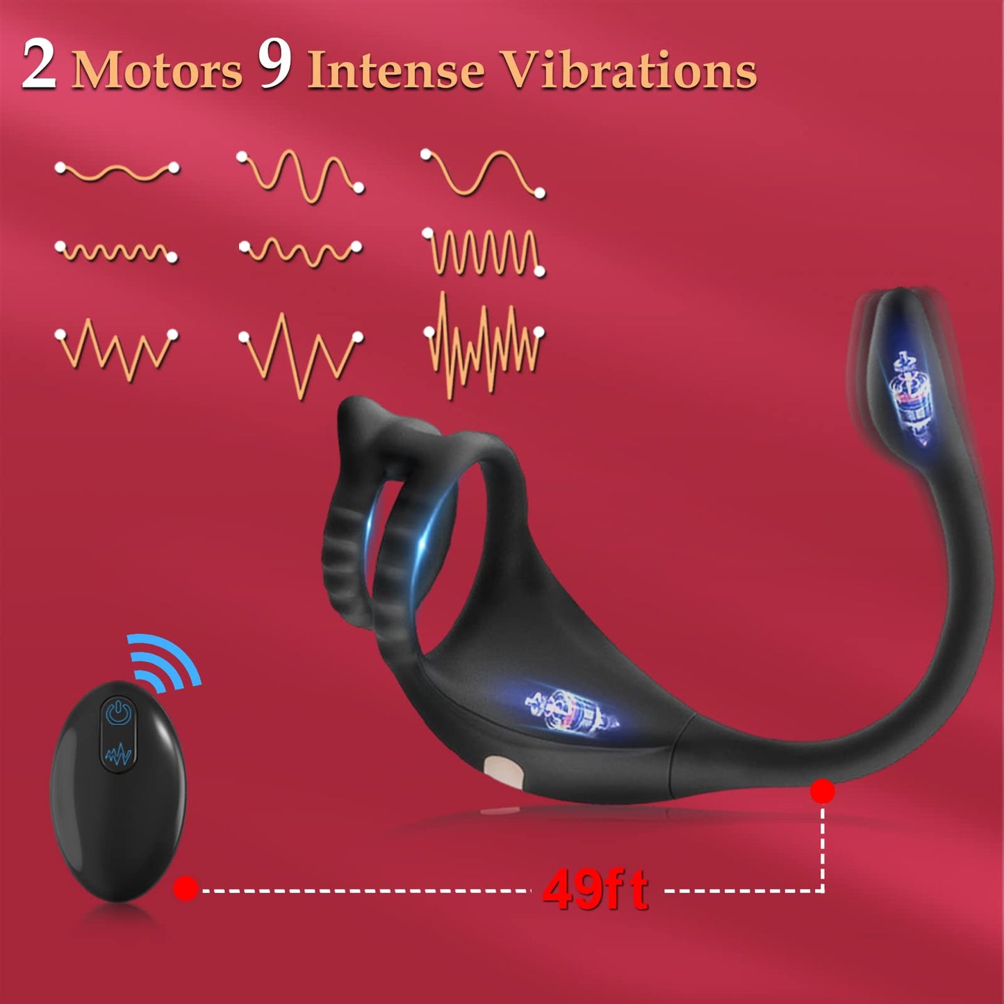 Vibrating Cock Ring Taint Stimulator with Mini Bullet, Remote Control Anal Butt Plug Prostate Massager Penis Ring