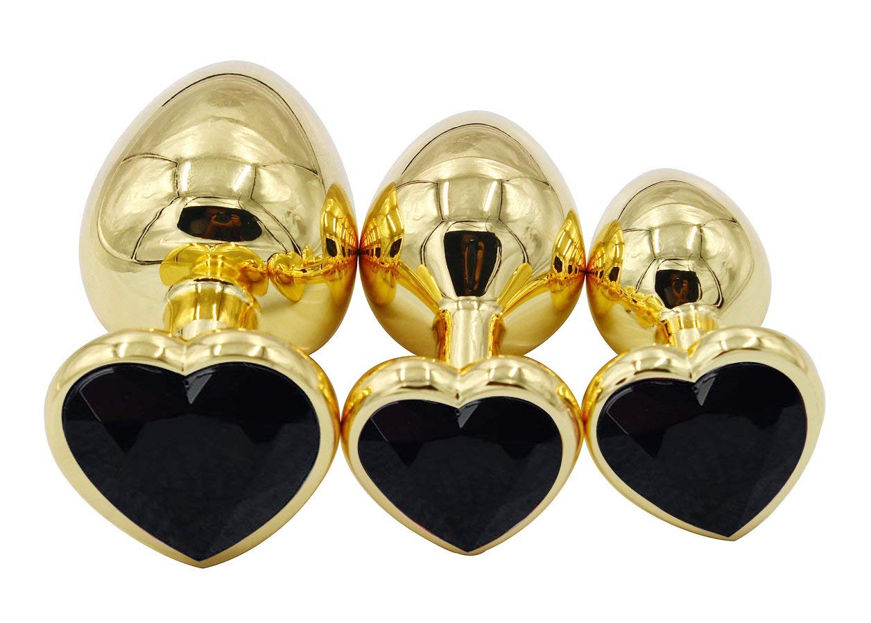 3Pcs Set Luxury Metal Butt Toys Heart Shaped Anal Trainer