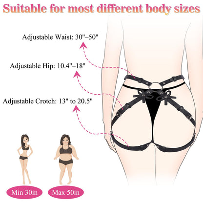 Strap On Dildo Harness Adult Sex Toys for Couple Pegging & G-Spot Play, Adjustable Sex Strapon with 2 Metal O-Rings, Wearable Bondage Gear for Men Women Lesbian & Gay Use