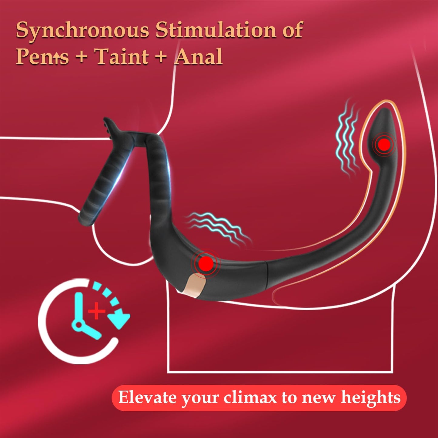 Vibrating Cock Ring Taint Stimulator with Mini Bullet, Remote Control Anal Butt Plug Prostate Massager Penis Ring