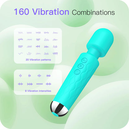Vibrator Wand, G Spot Dildo, Clit Vibrator, Sex Vibrators,Clitoris Stimulation,with 8 Speeds & 20 Patterns