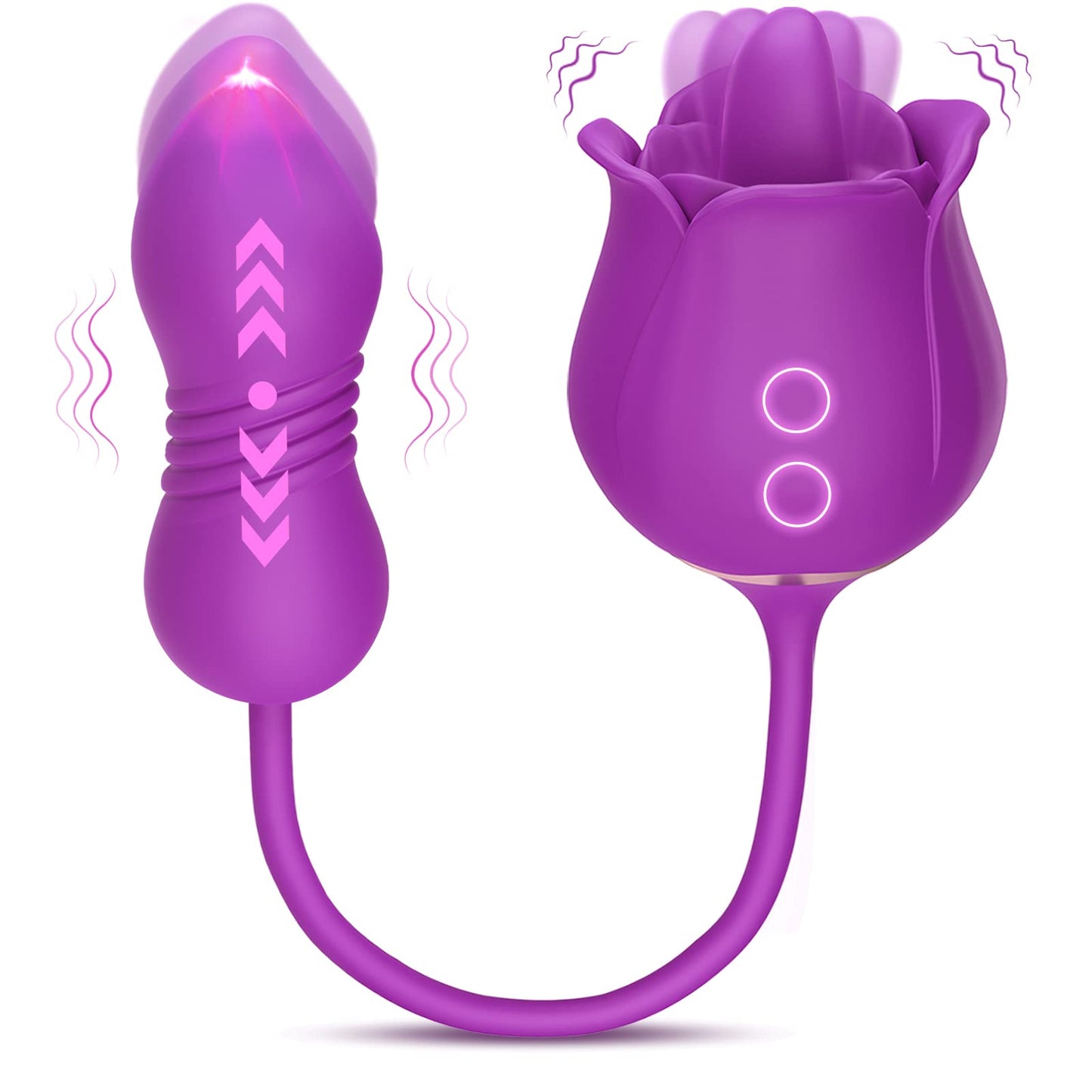 Vibrator Dildo Sex Toys for Women - MOOLIGIRL Rose Sex Toy with Thrusting G Spot