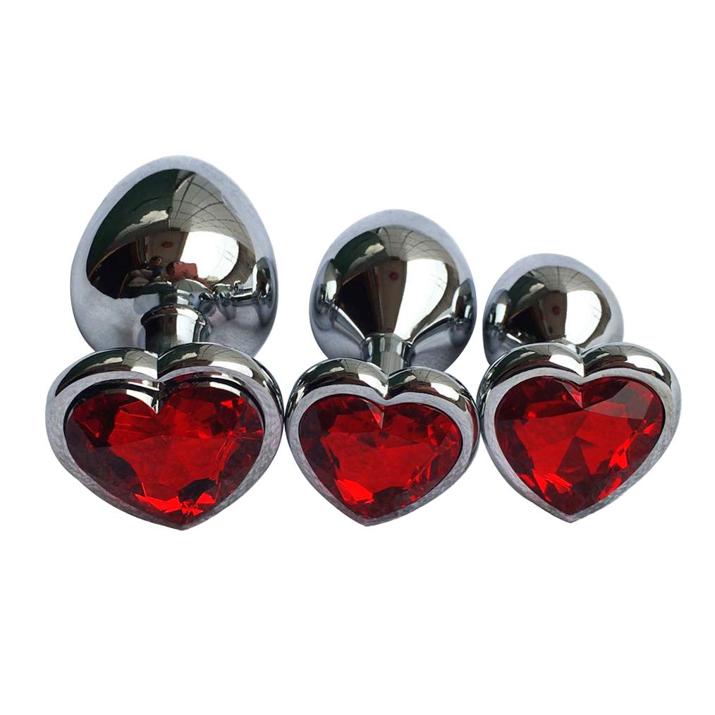 3Pcs Set Luxury Metal Butt Toys Heart Shaped Anal Trainer