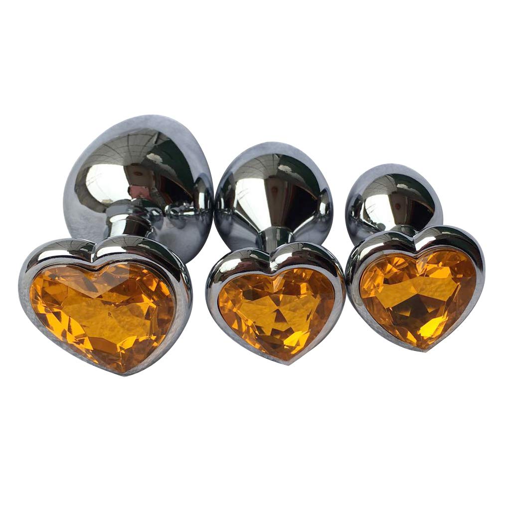 3Pcs Set Luxury Metal Butt Toys Heart Shaped Anal Trainer