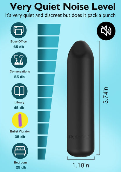 Small Bullet Vibrator for Women: Waterproof Mini Clit Vibrator with 10 Modes