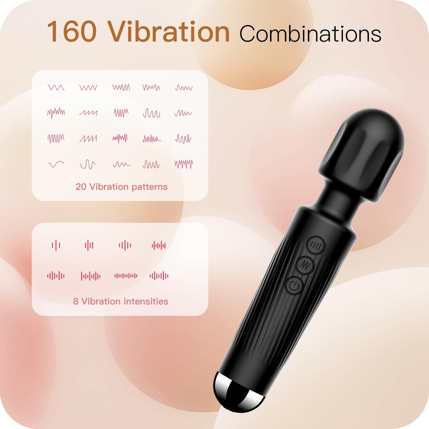 Vibrator Wand, G Spot Dildo, Clit Vibrator, Sex Vibrators,Clitoris Stimulation,with 8 Speeds & 20 Patterns