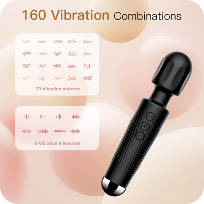 Vibrator Wand, G Spot Dildo, Clit Vibrator, Sex Vibrators,Clitoris Stimulation,with 8 Speeds & 20 Patterns