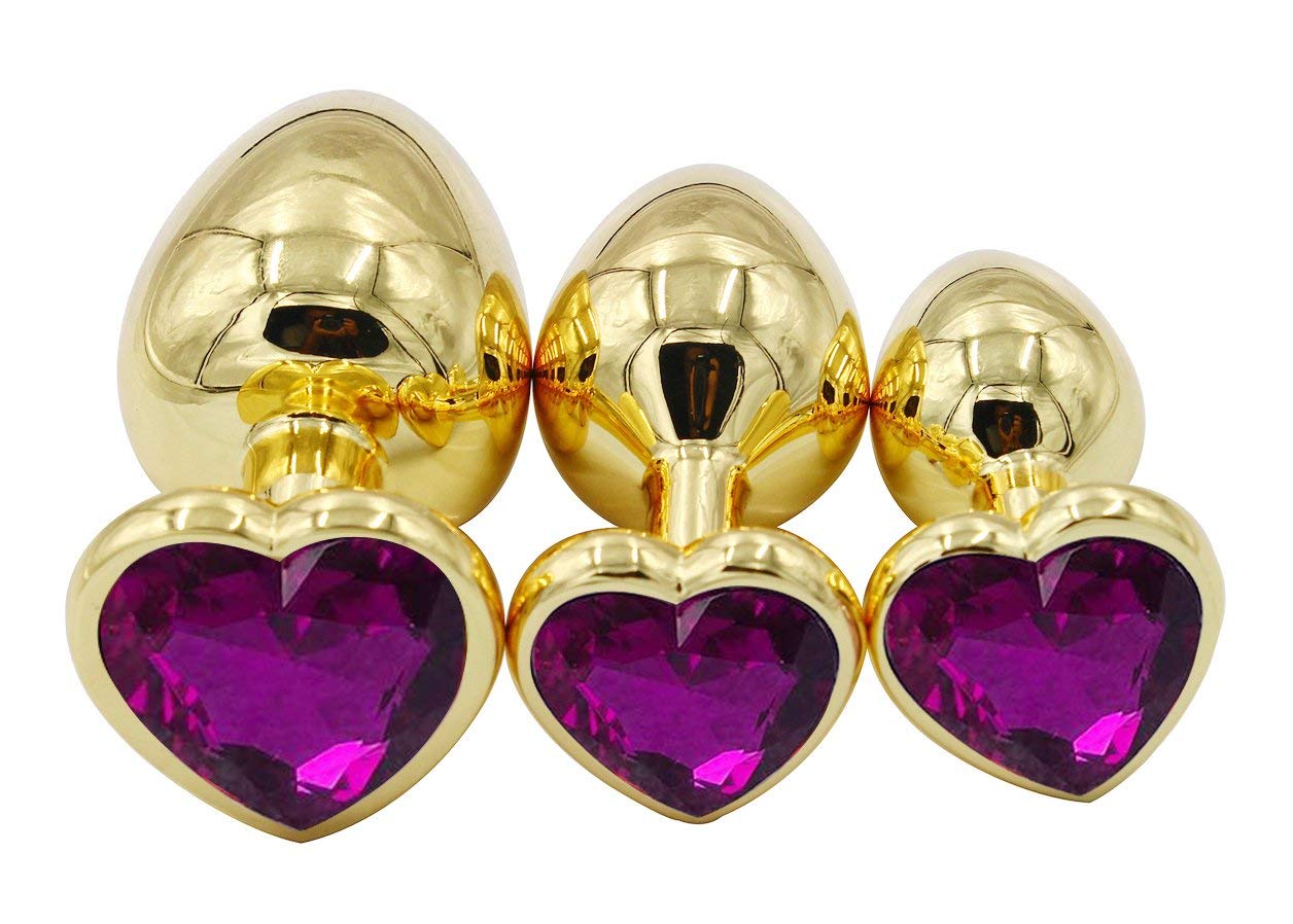 3Pcs Set Luxury Metal Butt Toys Heart Shaped Anal Trainer