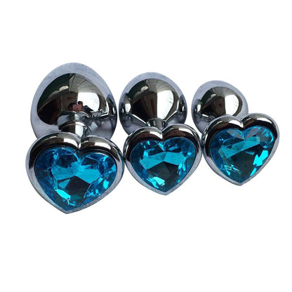 3Pcs Set Luxury Metal Butt Toys Heart Shaped Anal Trainer