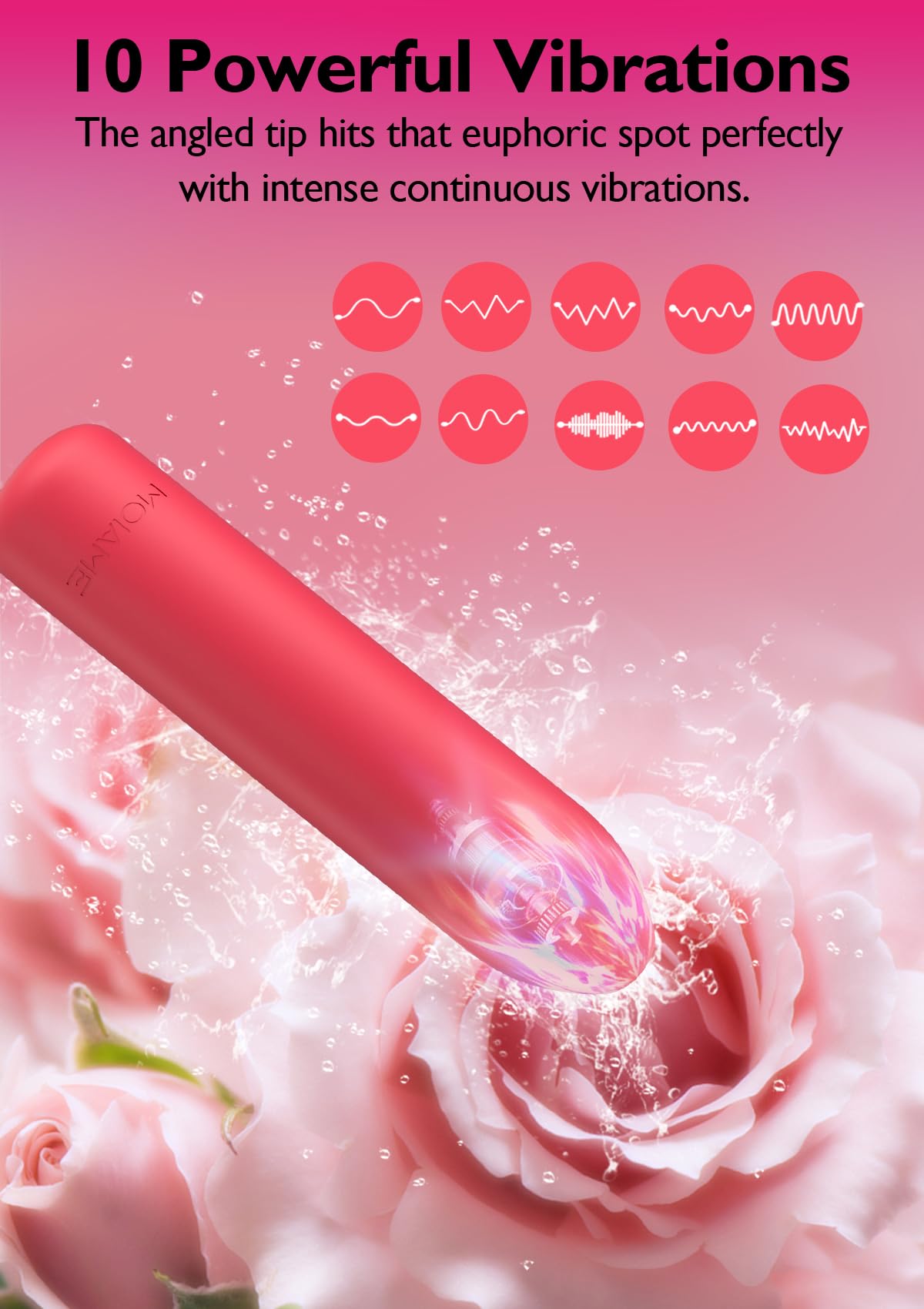 Small Bullet Vibrator for Women: Waterproof Mini Clit Vibrator with 10 Modes