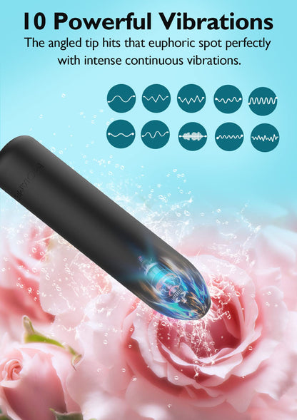 Small Bullet Vibrator for Women: Waterproof Mini Clit Vibrator with 10 Modes