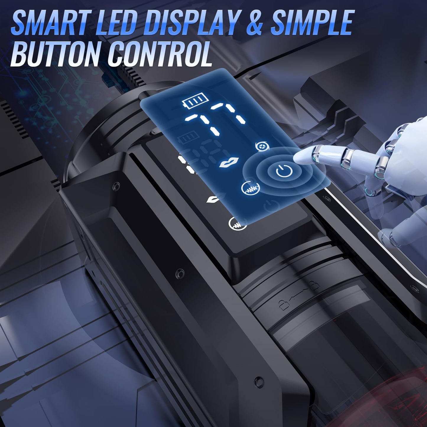 Men Penis Pump - EINSEO Full Waterproof Male Masturbator Stroker with 7 Sucking Thrusting Rotating & 7 Licking