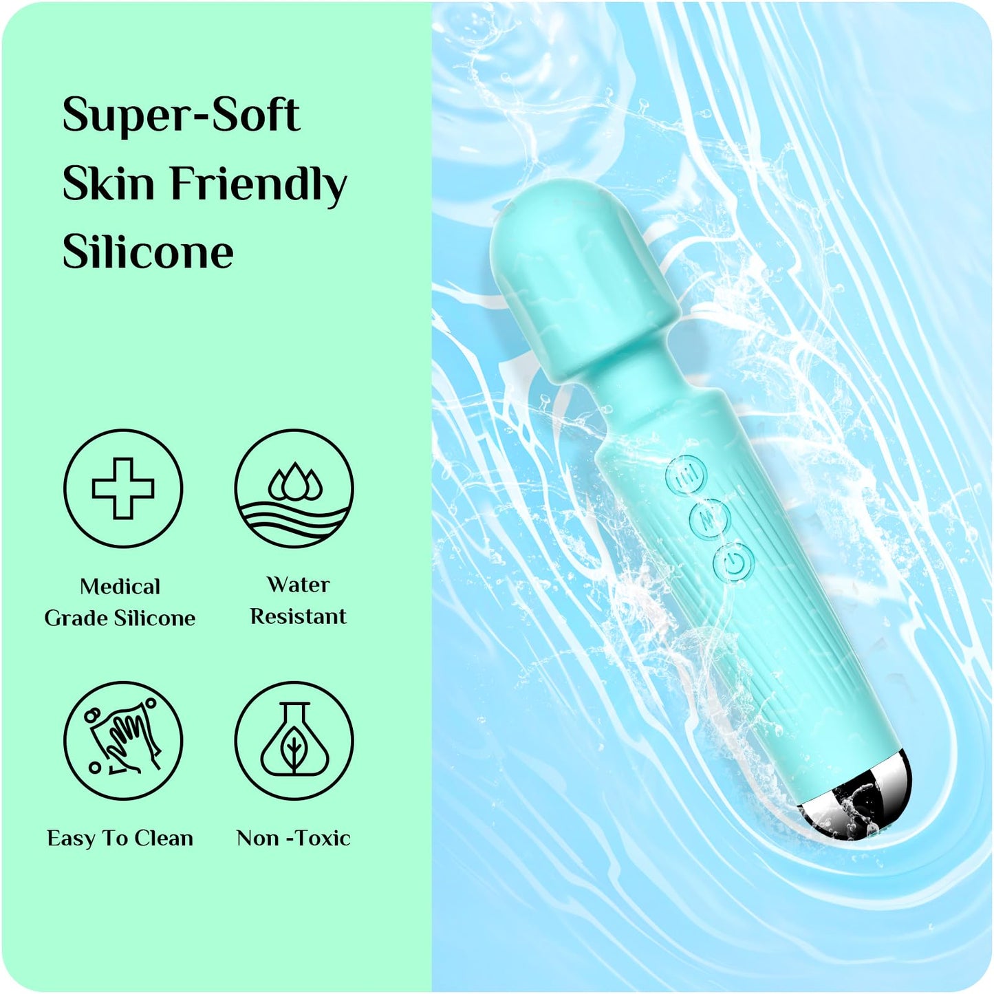 Vibrator Wand, G Spot Dildo, Clit Vibrator, Sex Vibrators,Clitoris Stimulation,with 8 Speeds & 20 Patterns