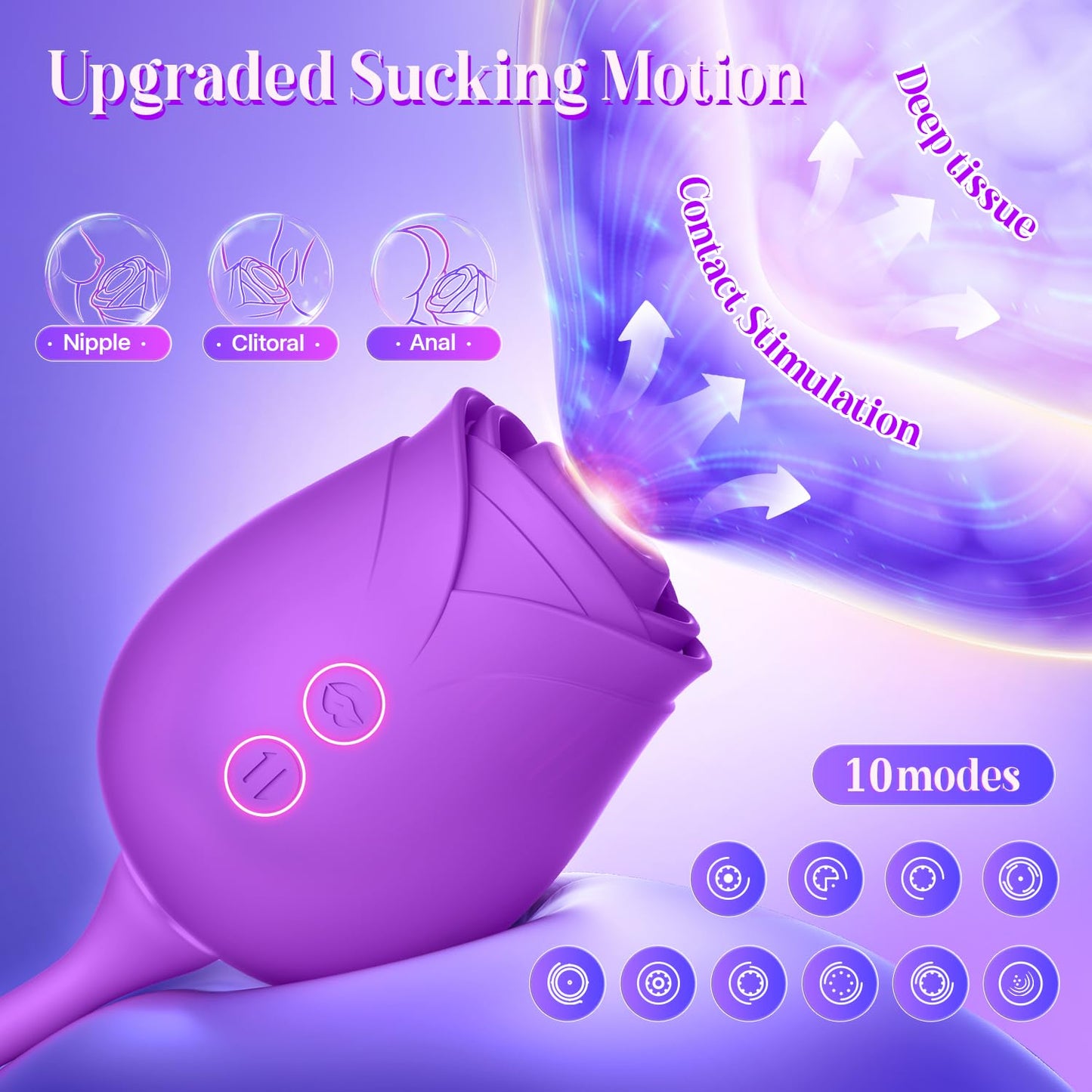 Vibrator Dildo Sex Toys for Women - MOOLIGIRL Rose Sex Toy with Thrusting G Spot