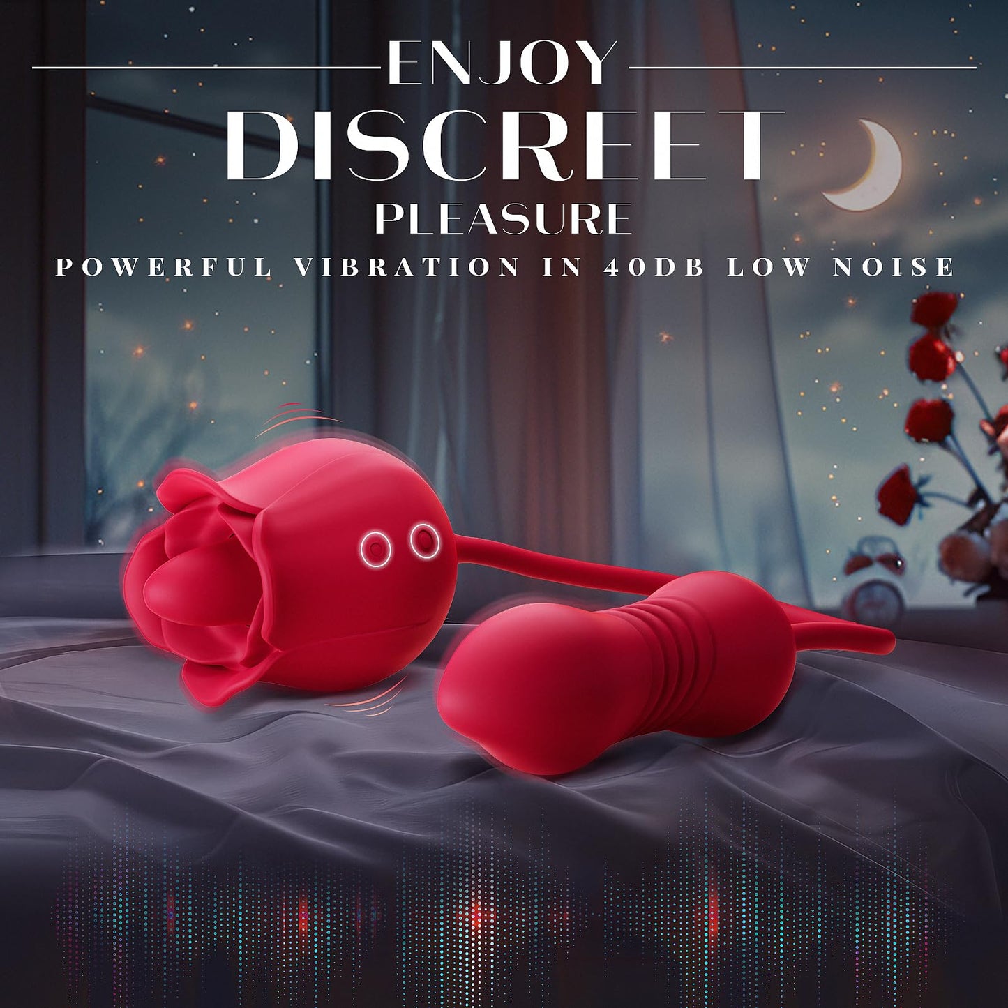 Vibrator Dildo Sex Toys for Women - MOOLIGIRL Rose Sex Toy with Thrusting G Spot