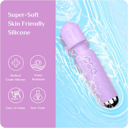 Vibrator Wand, G Spot Dildo, Clit Vibrator, Sex Vibrators,Clitoris Stimulation,with 8 Speeds & 20 Patterns