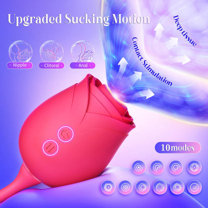 Vibrator Dildo Sex Toys for Women - MOOLIGIRL Rose Sex Toy with Thrusting G Spot