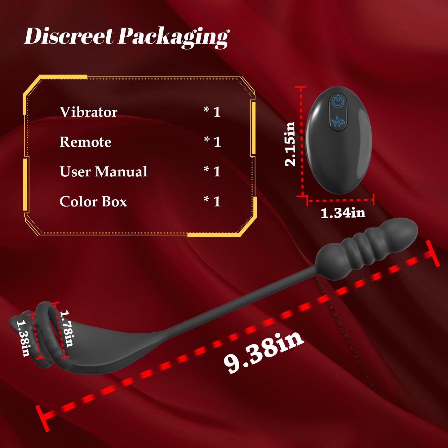 Vibrating Cock Ring Taint Stimulator with Mini Bullet, Remote Control Anal Butt Plug Prostate Massager Penis Ring