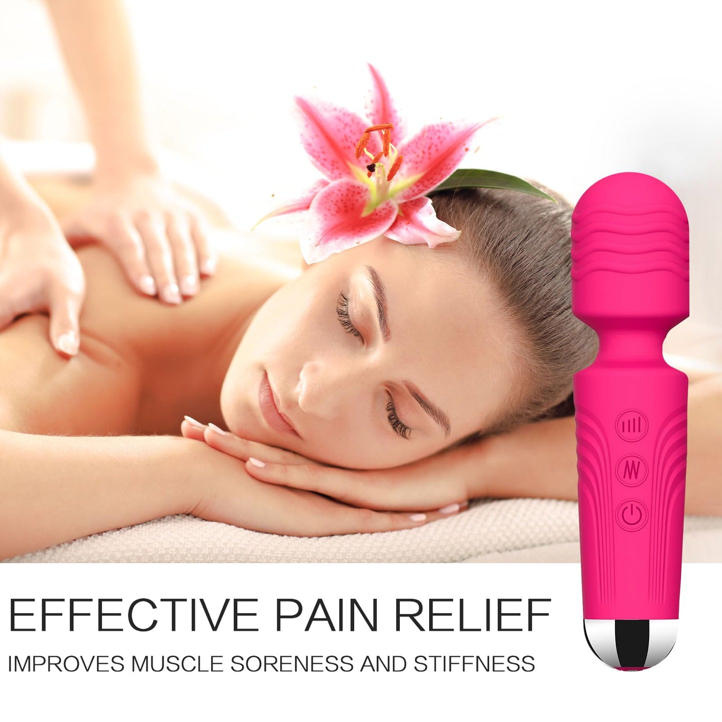 Vibrator Wand, G Spot Dildo, Clit Vibrator, Sex Vibrators,Clitoris Stimulation,with 8 Speeds & 20 Patterns