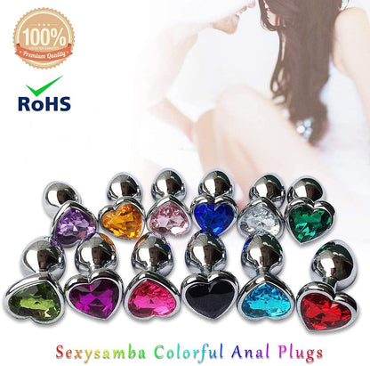 3Pcs Set Luxury Metal Butt Toys Heart Shaped Anal Trainer