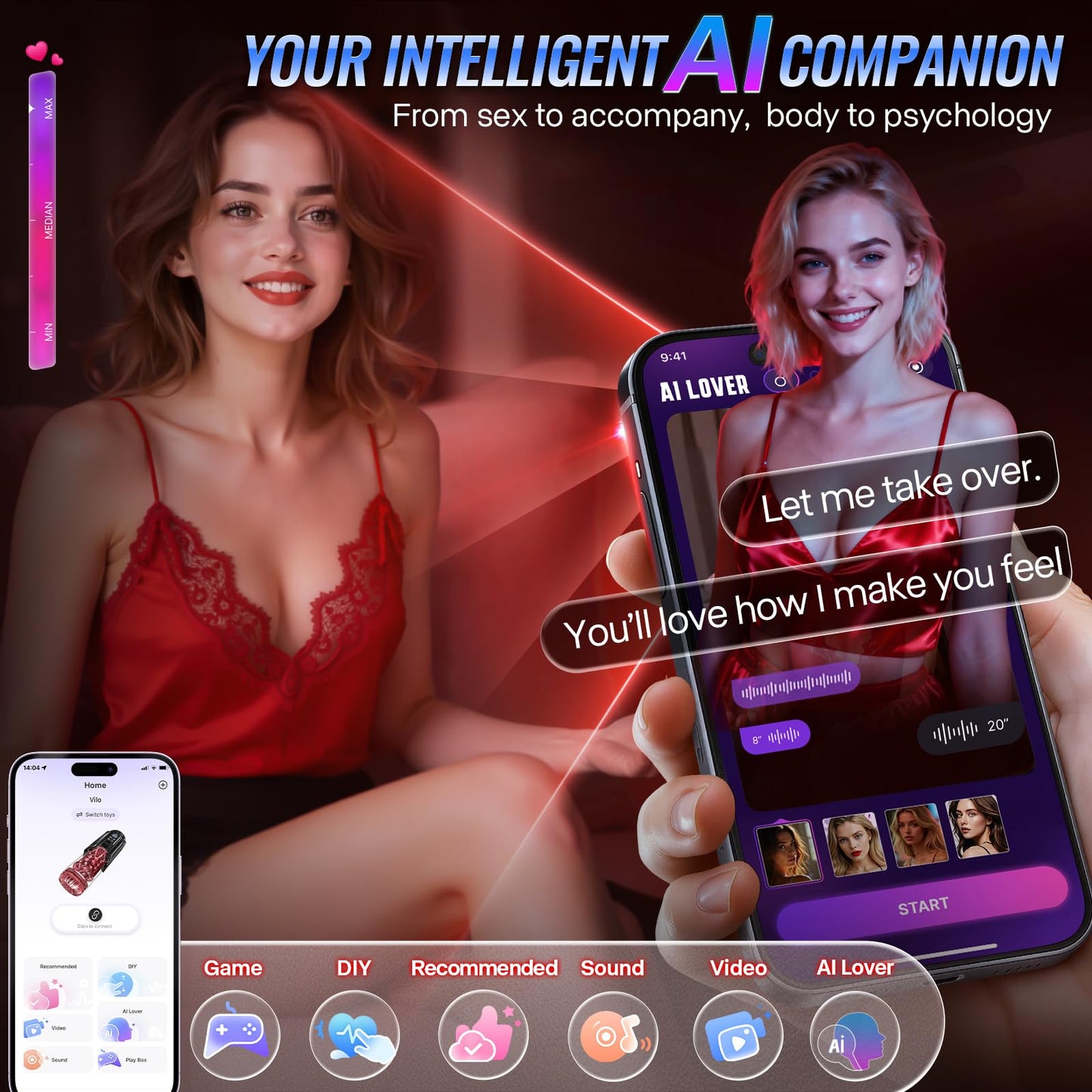 Men Penis Pump - EINSEO Full Waterproof Male Masturbator Stroker with 7 Sucking Thrusting Rotating & 7 Licking