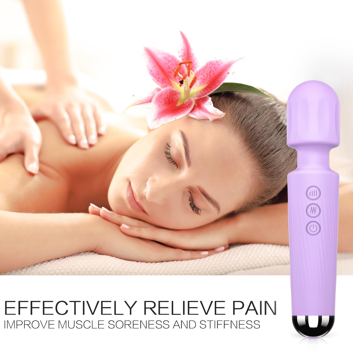 Vibrator Wand, G Spot Dildo, Clit Vibrator, Sex Vibrators,Clitoris Stimulation,with 8 Speeds & 20 Patterns