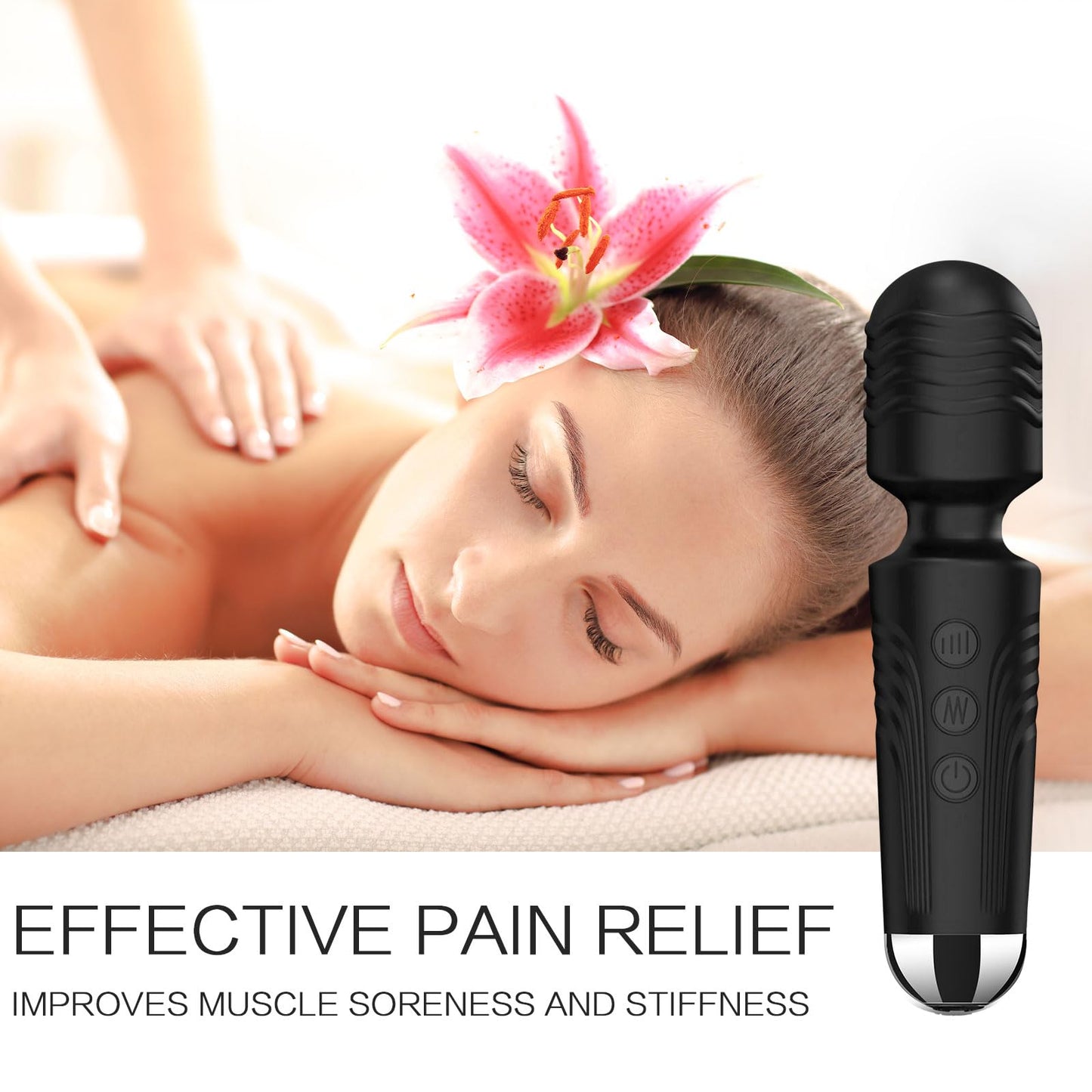 Vibrator Wand, G Spot Dildo, Clit Vibrator, Sex Vibrators,Clitoris Stimulation,with 8 Speeds & 20 Patterns