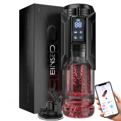 Men Penis Pump - EINSEO Full Waterproof Male Masturbator Stroker with 7 Sucking Thrusting Rotating & 7 Licking