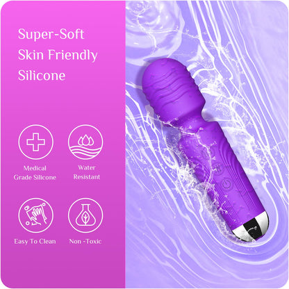 Vibrator Wand, G Spot Dildo, Clit Vibrator, Sex Vibrators,Clitoris Stimulation,with 8 Speeds & 20 Patterns