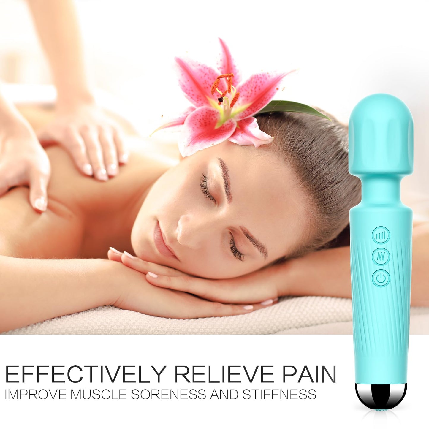 Vibrator Wand, G Spot Dildo, Clit Vibrator, Sex Vibrators,Clitoris Stimulation,with 8 Speeds & 20 Patterns