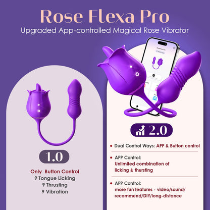 Vibrator Dildo Sex Toys for Women - MOOLIGIRL Rose Sex Toy with Thrusting G Spot