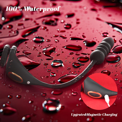 Vibrating Cock Ring Taint Stimulator with Mini Bullet, Remote Control Anal Butt Plug Prostate Massager Penis Ring