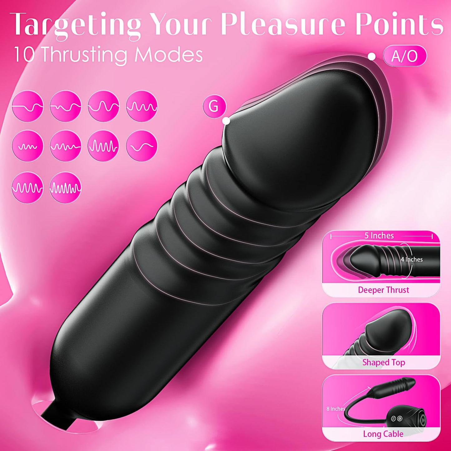 Vibrator Dildo Sex Toys for Women - MOOLIGIRL Rose Sex Toy with Thrusting G Spot