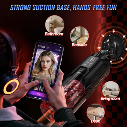 Men Penis Pump - EINSEO Full Waterproof Male Masturbator Stroker with 7 Sucking Thrusting Rotating & 7 Licking