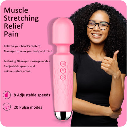 Vibrator Wand, G Spot Dildo, Clit Vibrator, Sex Vibrators,Clitoris Stimulation,with 8 Speeds & 20 Patterns