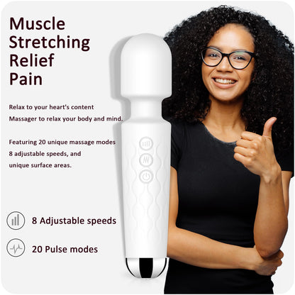 Vibrator Wand, G Spot Dildo, Clit Vibrator, Sex Vibrators,Clitoris Stimulation,with 8 Speeds & 20 Patterns