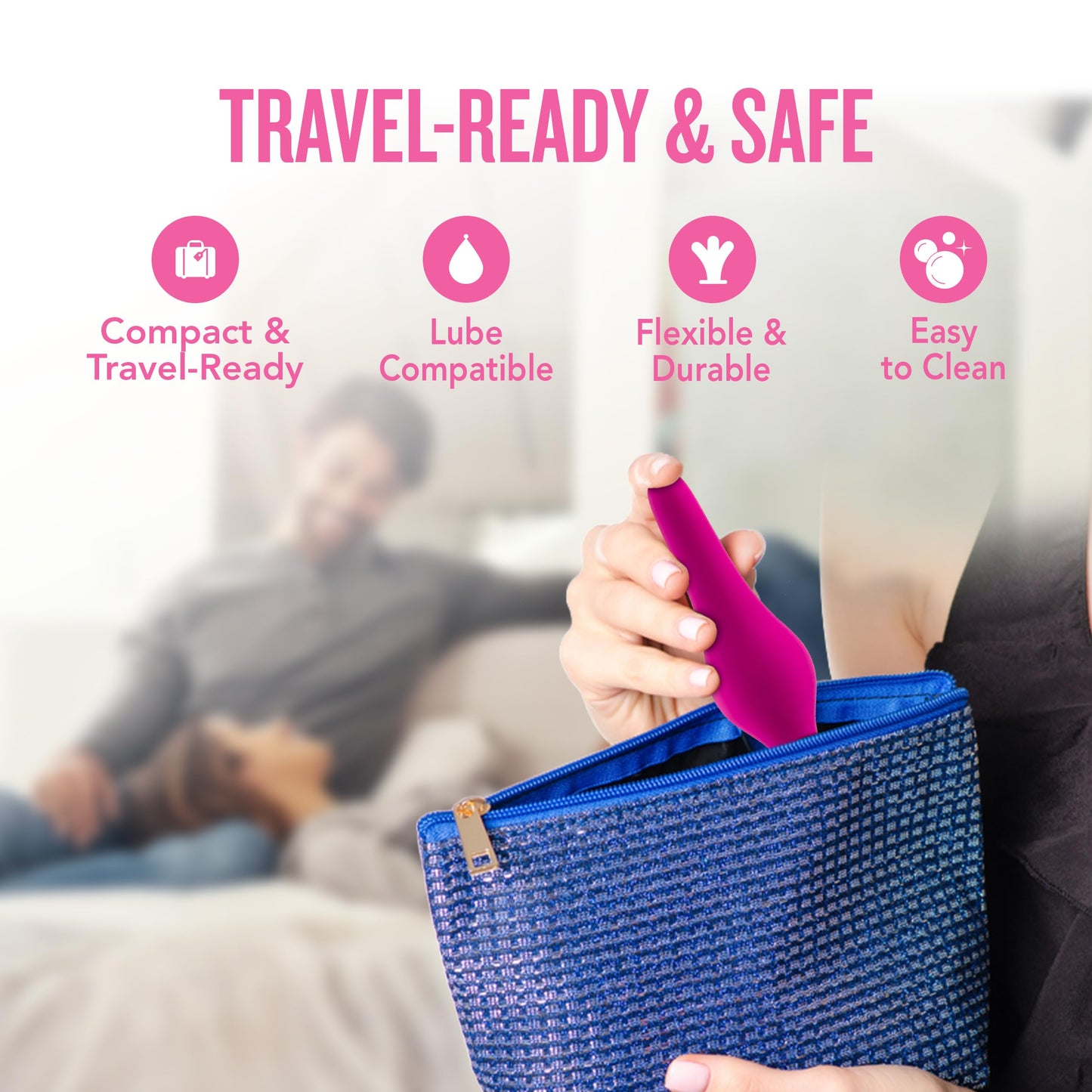 Blush Luxe Beginner 3.25" Silicone Butt Plug - Satin Smooth Anal Trainer with Soft Tapered Tip and Suction Cup Base - Slim Bum Plug Adult Sex Toy for Women, Men & Couples - (Pink)